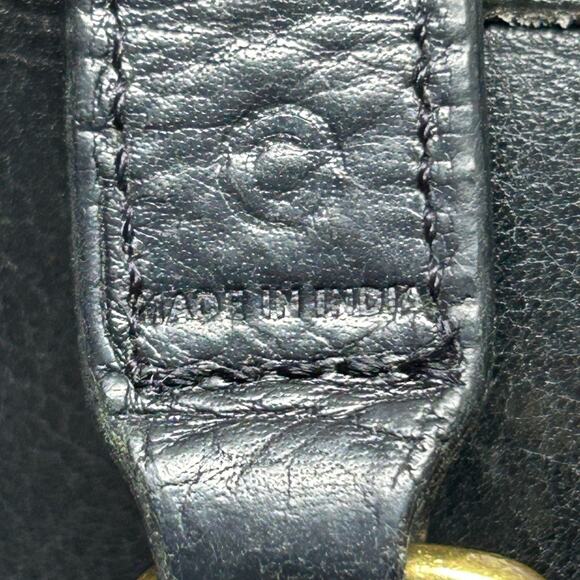 Vintage COACH WILLIS Black Leather Crossbody Satchel Bag Purse Brass 9927 - Picture 12 of 16
